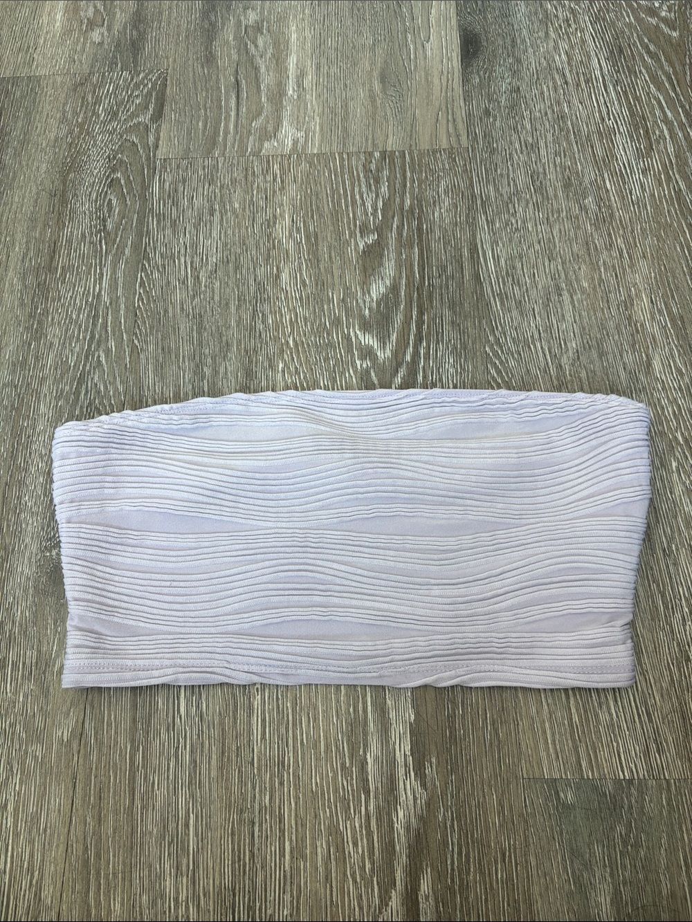 SHEIN Light Lavender Ribbed Strapless Bandeau Top